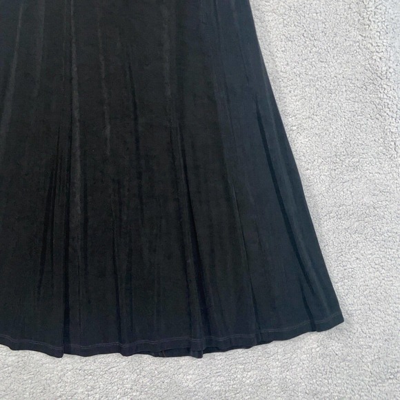 Chico's Skirt Womens 1 Black Casual Pleated Pull On Elastic Waist Solid Maxi - Picture 5 of 15